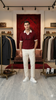 Burgundy Ribbed Polo & Ivory Trouser Set