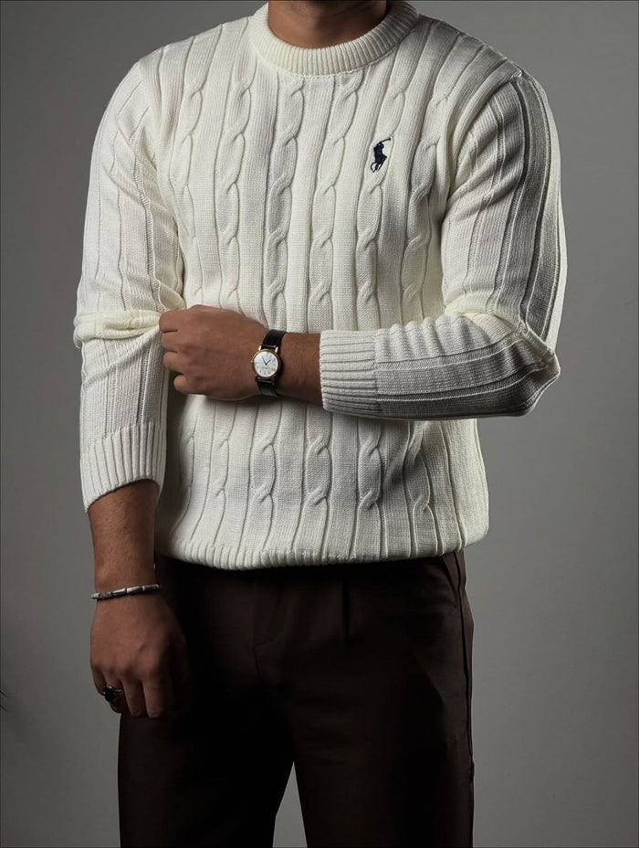 Classic Polo Cable Sweater